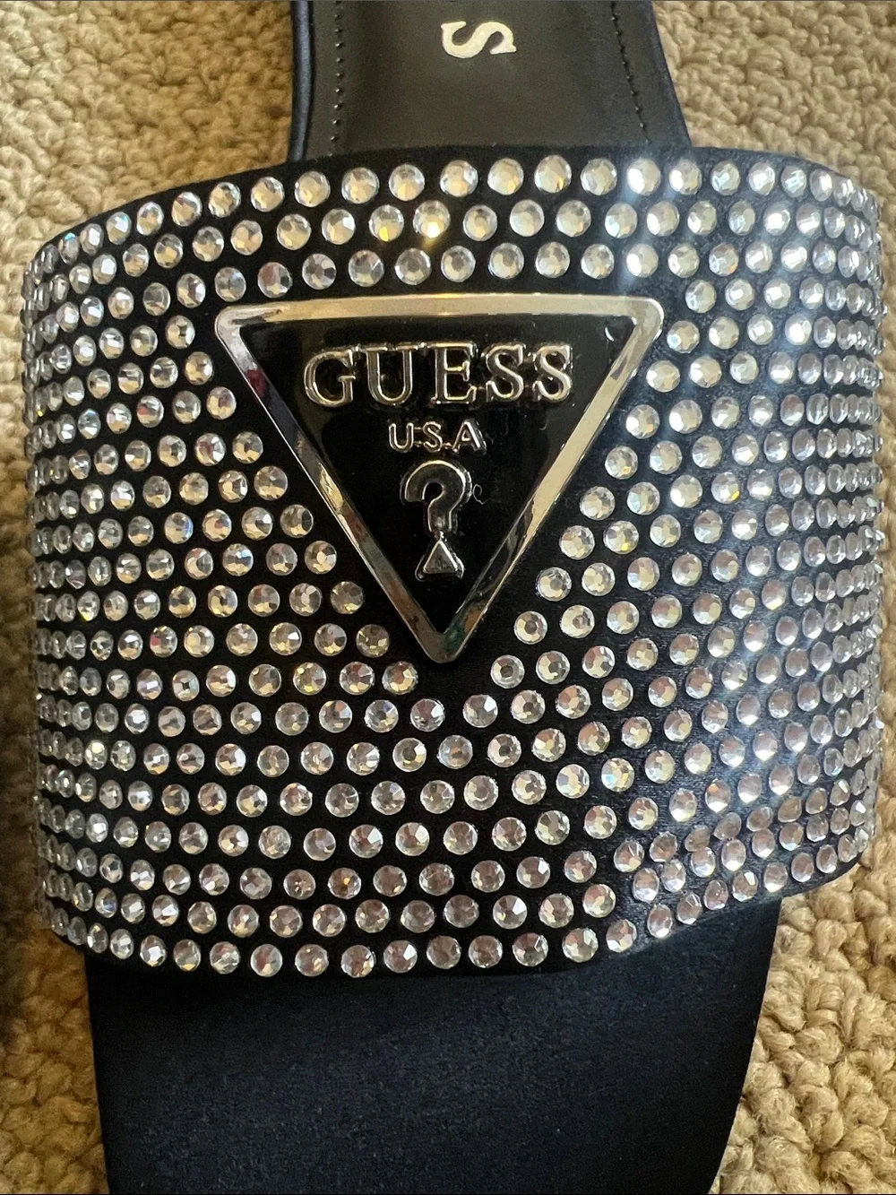 GUESS NEW W/O tags Black Rhinestone Slide Mules SIZE 11